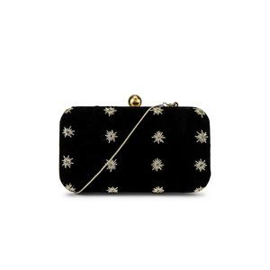From St Xavier North Star Velvet Clasp Box Clutch